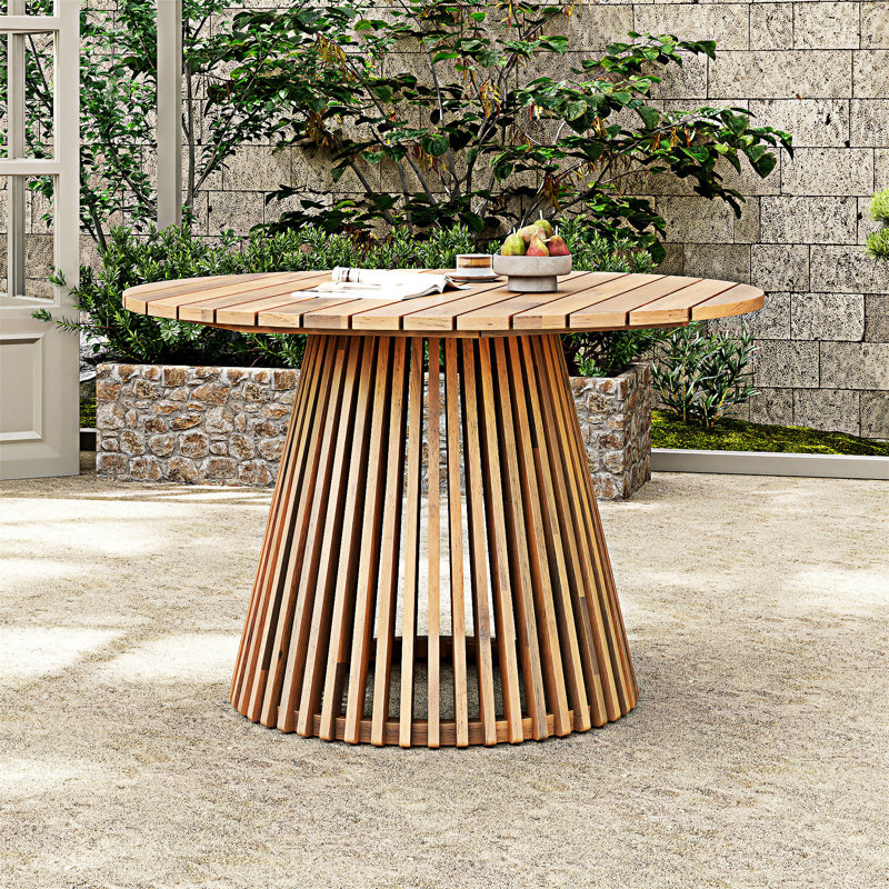Table de salle à manger d'extérieur, Teck clair