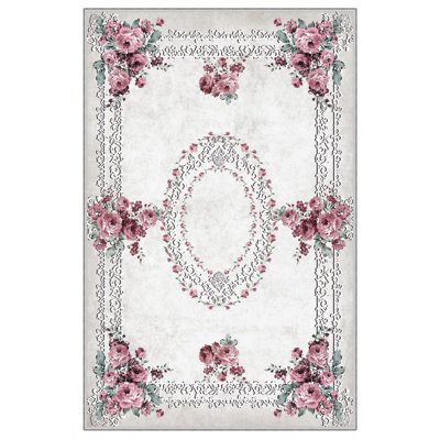 Premium Woven Area Rug, 100% Polyester, 4.6 x 7.2 ft | Antibacterial, Non-Slip PVC Dot Underside | 3D Digital Printing, Machine Washable, Pile Height: 0.3 in | Ideal for Living Room, Bedroom, and Dining Spaces