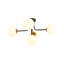 5-light Symmetrical Frosted Glass Semi-flush Mount