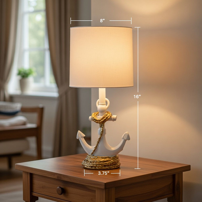  Lampe d'appoint Saylor, 16 po x 8 po, blanc, Blanc, Blanc / Doré
