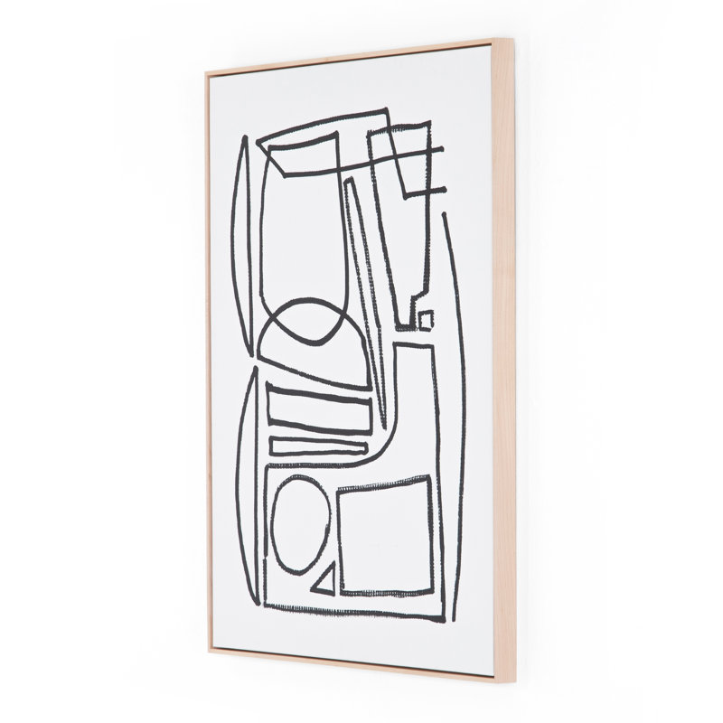Stark 1 Print by Dan Hobday, 48" H x 36" W x 2" D, Light Brown Floater Framed