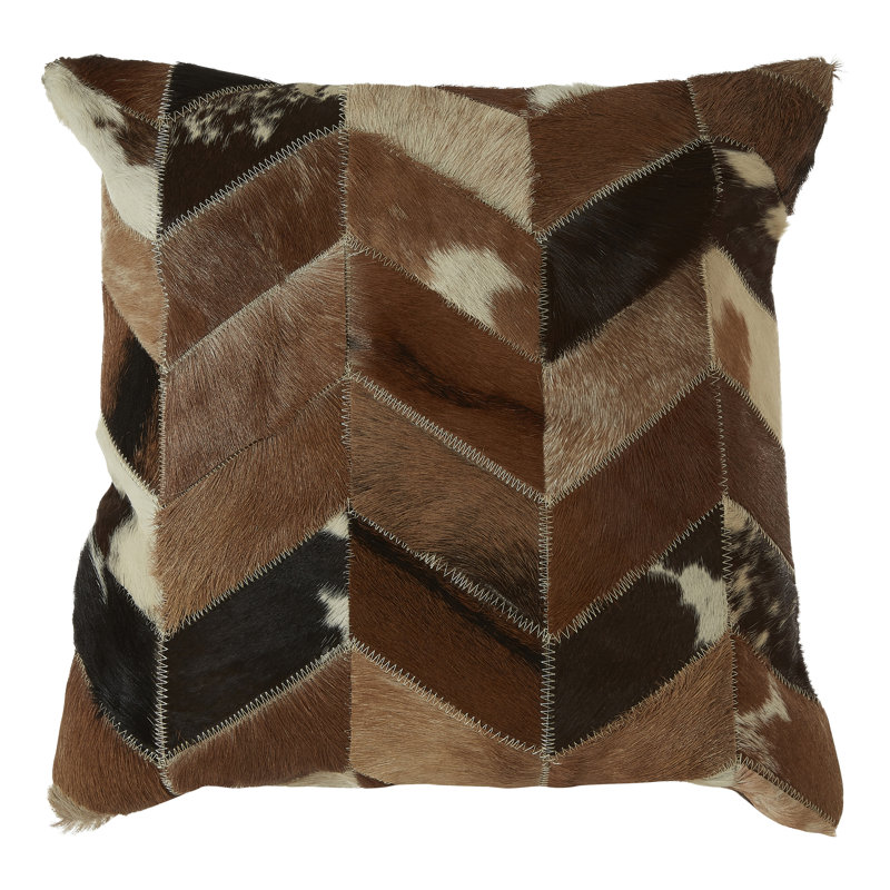 Giulio Chevron Square Cushion Cover, Brown/Black