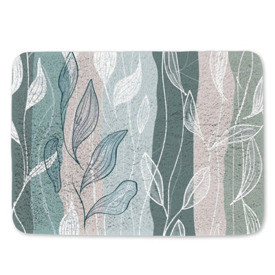 Leafy artwork Bath Mat Abstract Bathroom Decor Floral