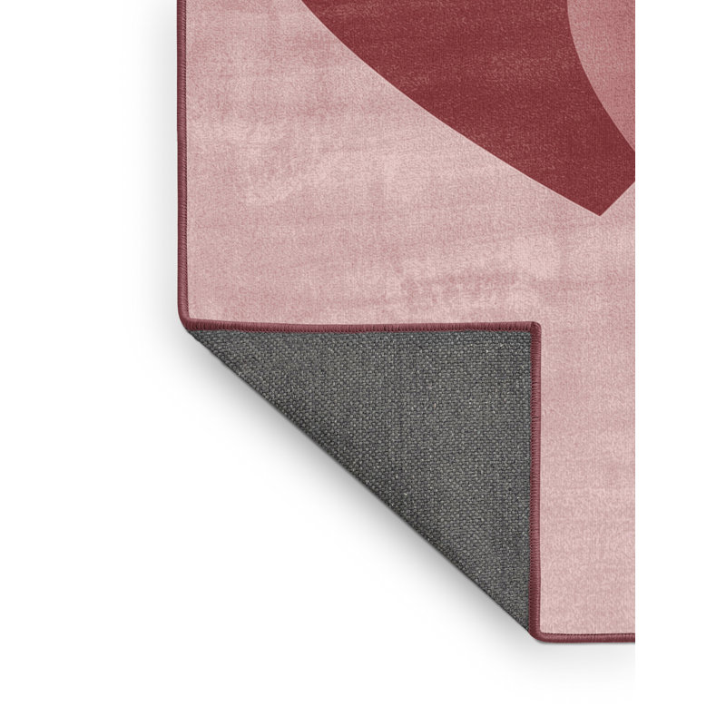 Soft Plush Finnell Valentines Modern & Contemporary Abstract Area Rug in Beige – Rose Binding, 2x3