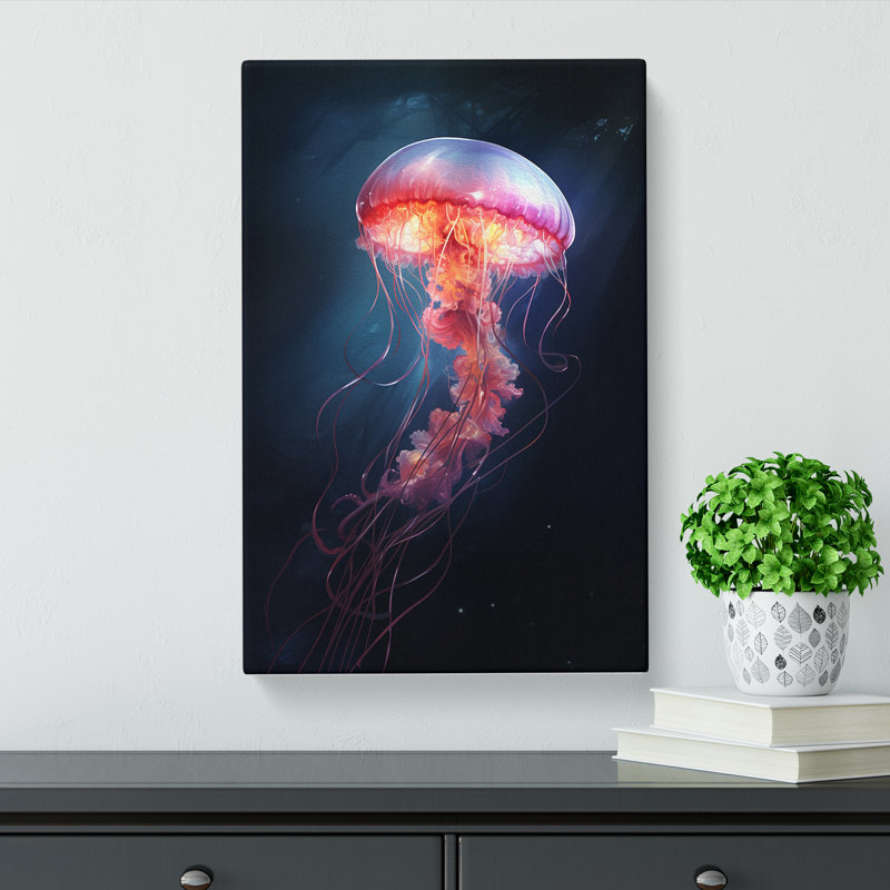 Jellyfish Conceptual Art - Wrapped Canvas, 76cm H x 50cm W x 3cm D