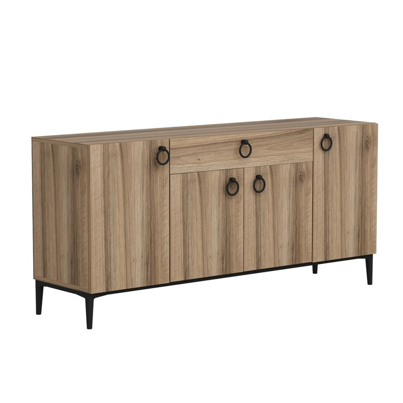 Stylish Console Table, Walnut Finish, 63.0 x 29.5 x 16.5 inches | 100% Melamine Coated Particle Board, Thickness: 0.7 inches | Perfect for Entryway, Living Room or Office, Durable & Modern Design
