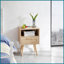 Table basse moderne en rotin avec Power & amp; USB, pieds en bois massif pour le salon, facile à assembler-1434168921