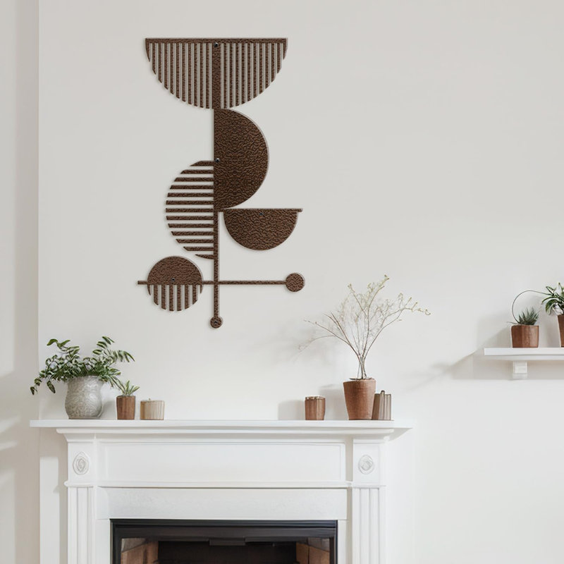 Décoration murale en métal, Bronze, H 36 po x l 18 po x P 0,05 po
