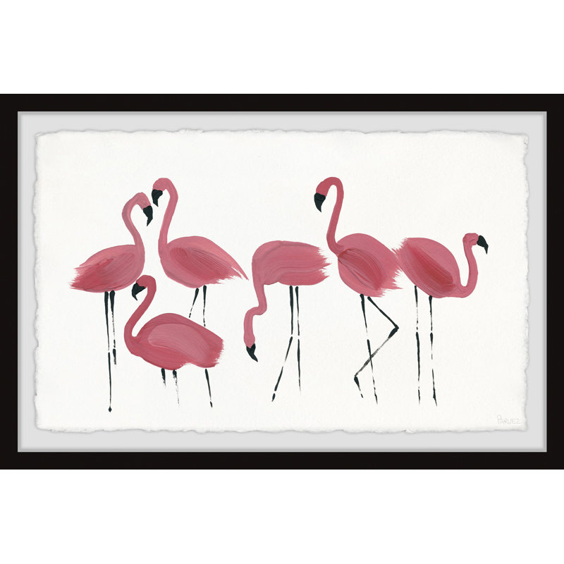 «Flamingo Art», reproduction encadrée, H 24 po x l 36 po x P 1,5 po