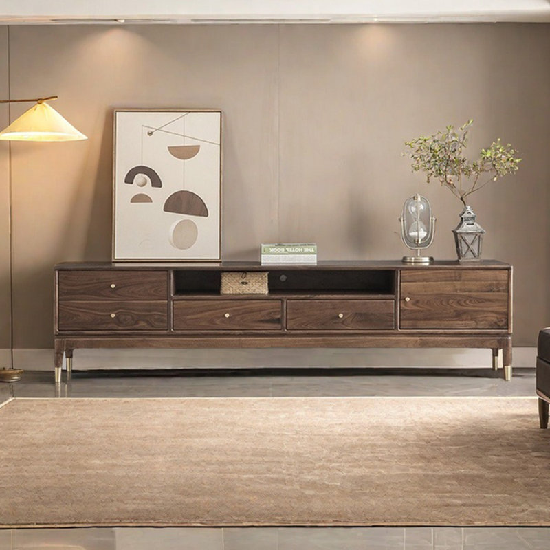 Light luxury solid wood TV cabinet