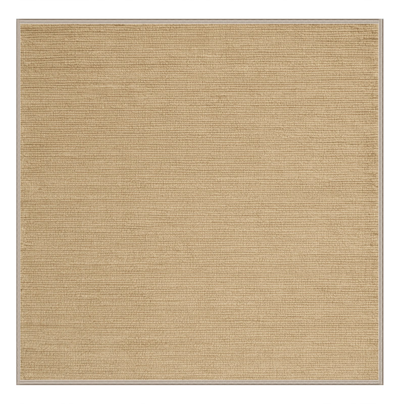 Machine Washable Solid Beige Area Rug, Square 4'