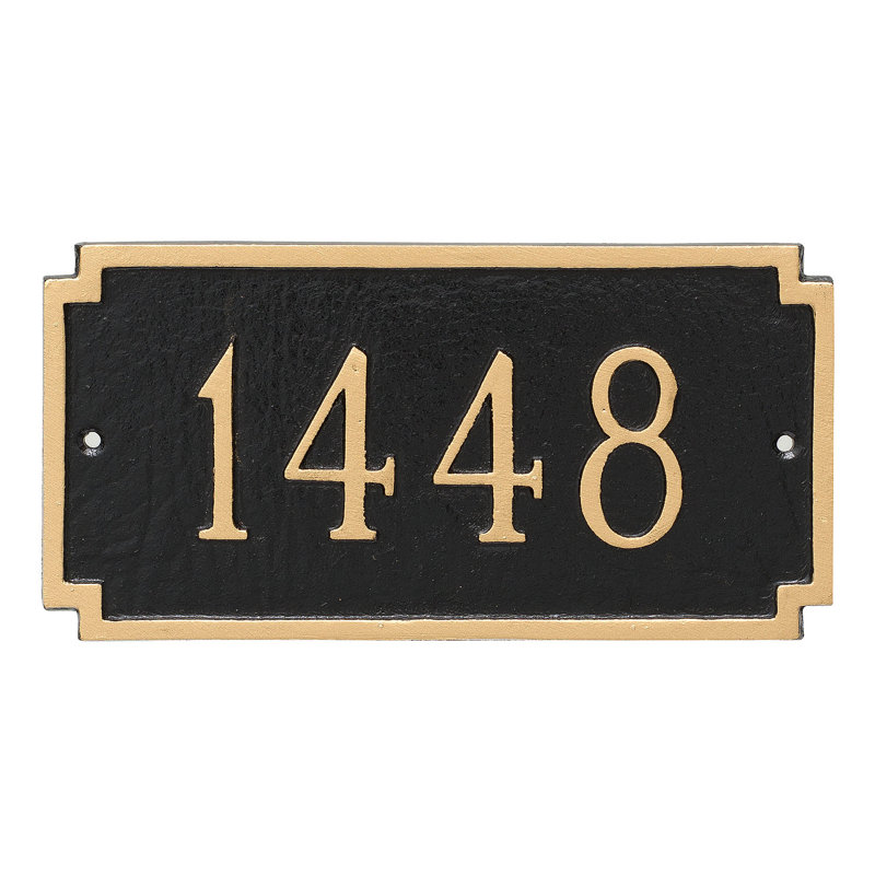 Plaque d'adresse 1 ligne Madison, Oui, Blanc / noir