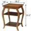 Table de bout élégante à 2 tablettes en noyer avec repose-pieds stable