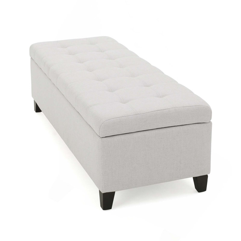 Banc de rangement rembourré avec repose-pieds pour la chambre à coucher, repose-pieds, sièges supplémentaires et table basse, capacité de poids de 300 lb, assemblage facile