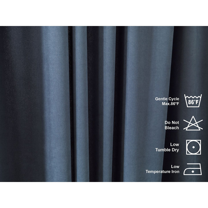 Paire de rideaux obscurcissant avec pattes de couleur unie, Bleu ciel, L 52 po x L 144 po