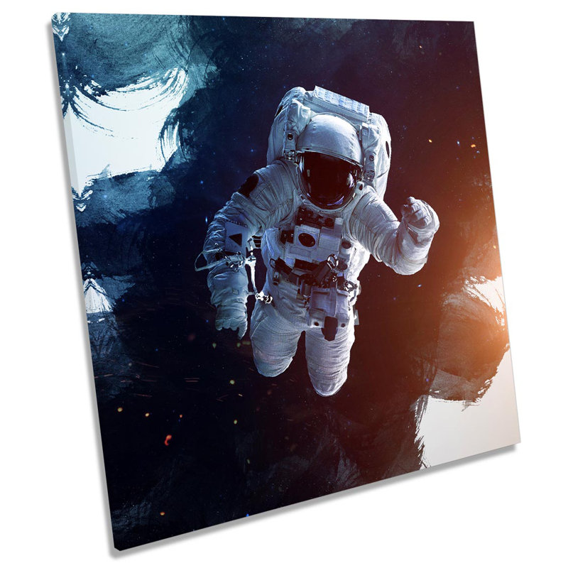 Z6188 Astronaut Space Man Picture - Wrapped Canvas Print, 60cm H x 60cm W x 2cm D
