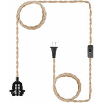 Swag Light Kit With 12ft Chain, 15ft Cord Set With Switch 1 Pack Black