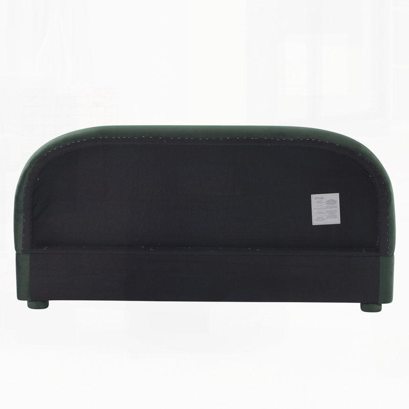 Simple Modern Bedroom Fabric Upholstered Bed, Queen, Green