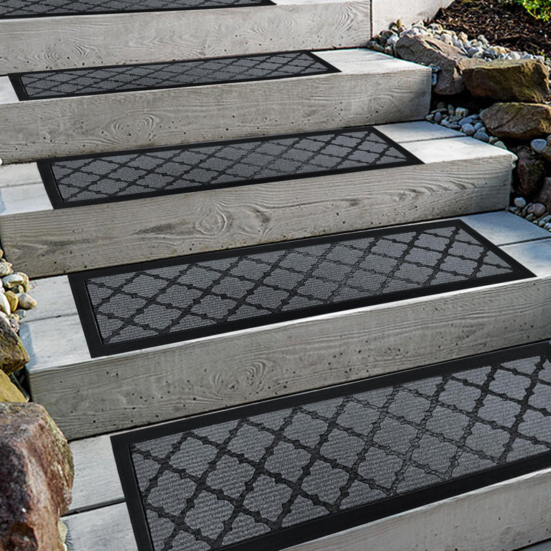 Tapis d'escalier 6 pièces 8,5 "x 30" pour les personnes âgées et les chiens sur les marches en bois