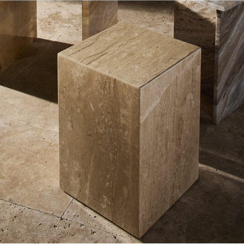 Enez Modern End Table, Beige