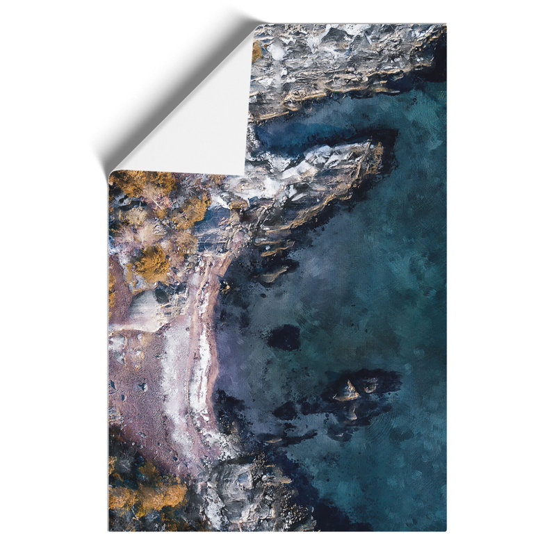 Coastline of Sweden Painting - Frameless Print, 42cm H x 30cm W x 0.1cm D