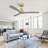 52 Inch Indoor Ceiling Fan Without Light 3 Solid Wood Blades Remote Control Reversible DC Motor-1623065272-1623065254