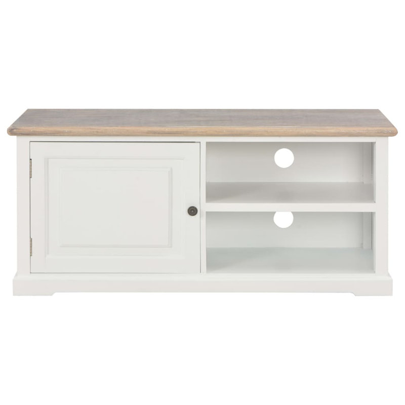 Mccarthy Unfinished TV Stand for TVs up to 40", White/Beige