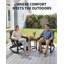 2 chaises berçantes pliantes Adirondack avec repose-pieds rétractable - PEHD texturé bois, porte-gobelet pour patio-425503365