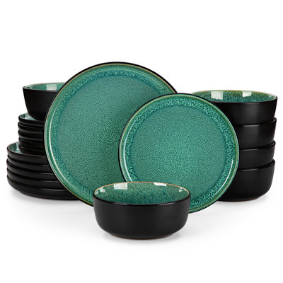 Service de table en porcelaine 18 pièces PLA, service pour 6