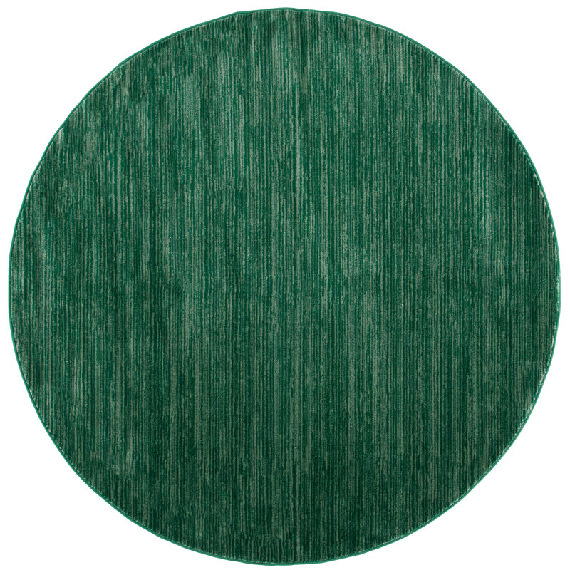Vision Striped Area Rug In Dark Green, Round 201 cm