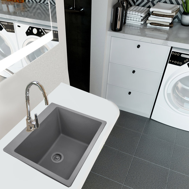 Rockport 25'' L x 21.75'' W Laundry Sink, Titanium