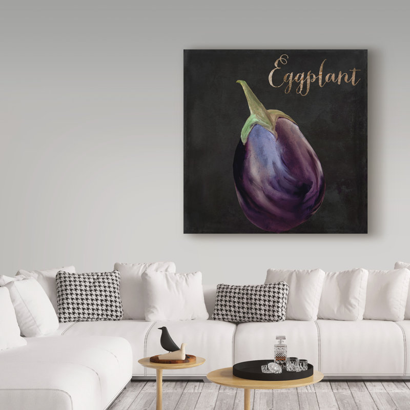 «Jadaya Medley Eggplant», affiche vintage sur toile tendue, H 14 po x l 14 po