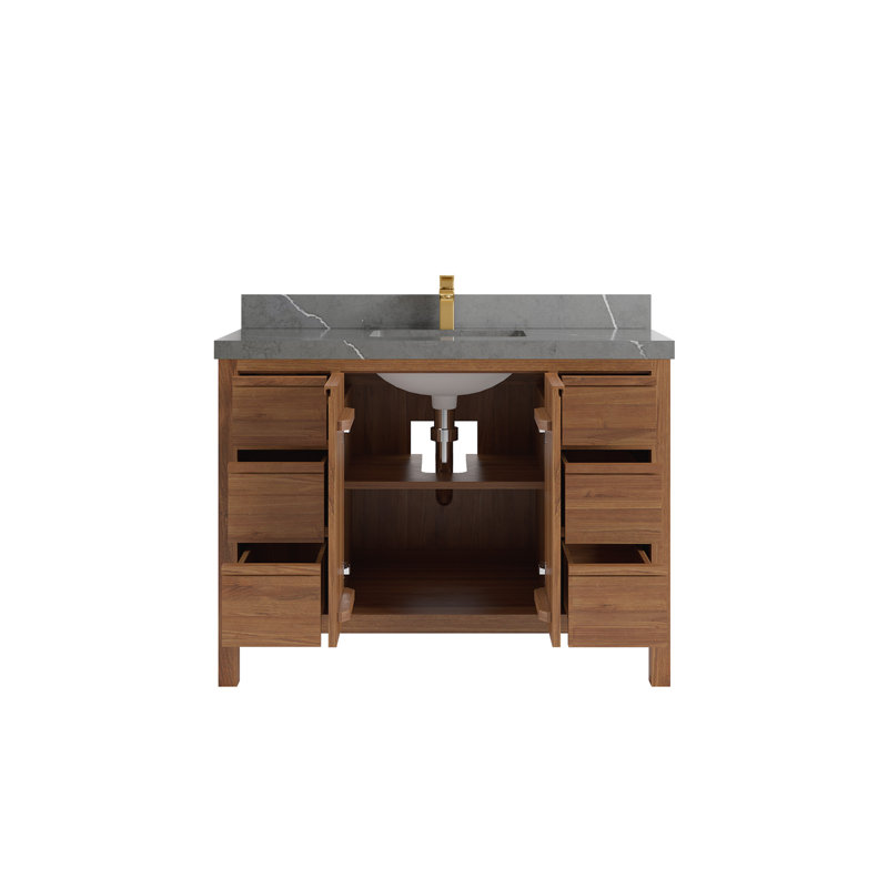 Teck Elizabeth X P 22 po De salle de bain Marbre de Carrare, Gris Piatra