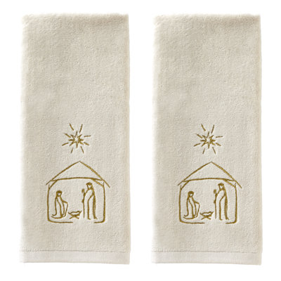 SKL Home Nativity Hand Towel (2-Pack), Cream