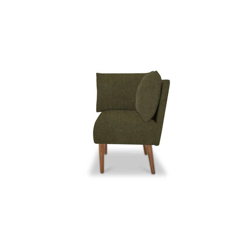 Banquette de coin 54 po Nalaya, Chenille performance vert olive