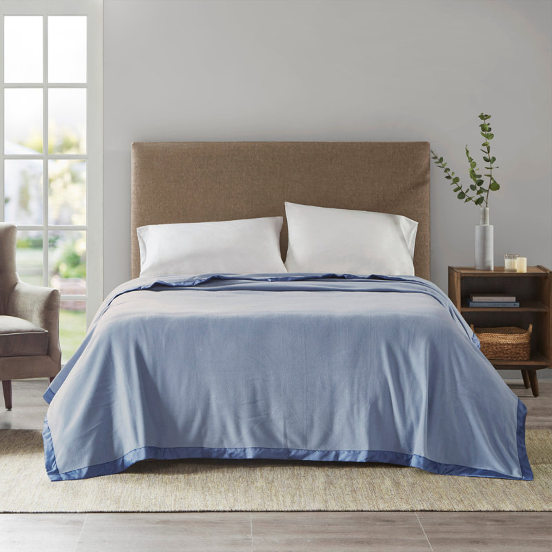 Couverture en micropolaire, Bleu, Lit simple
