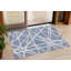 Tapis intérieur lavable à motif géométrique bleu denim 3 pi x 5 pi