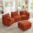 Modular Chenille Sectional Sofa with Ottoman-830756759-830756757