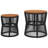 Bay Isle Home™ Patio Side Tables 2 Pcs With Wooden Top Poly Rattan-421012022