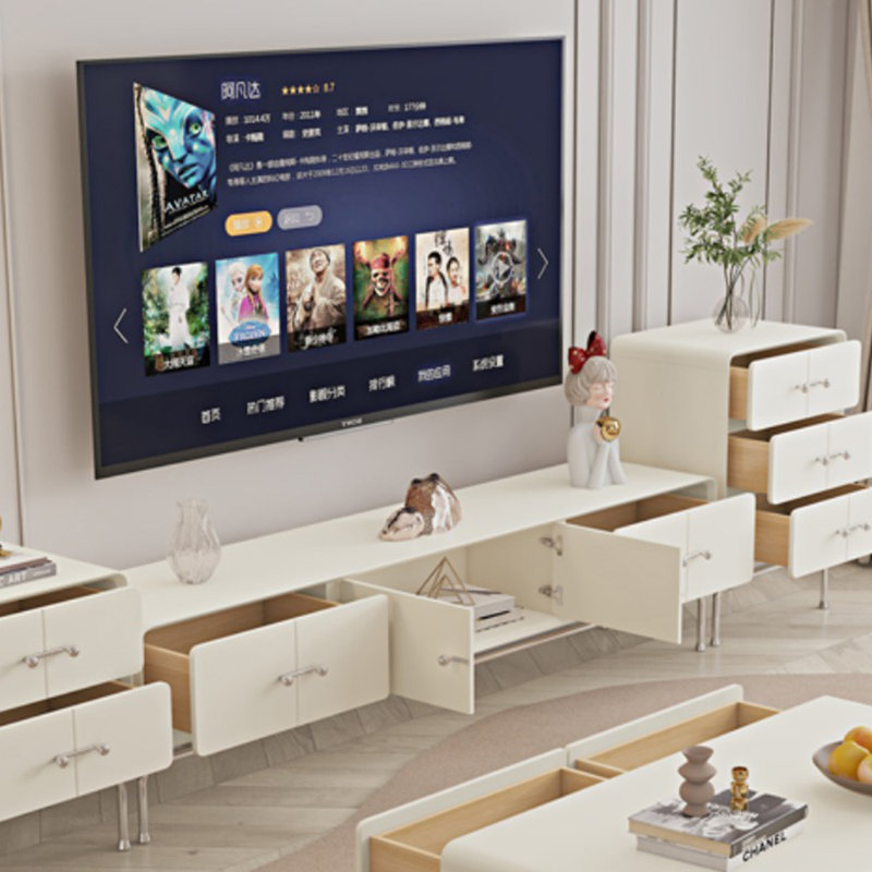 Meuble télé français avec style et fonctionnalité, 86.61"