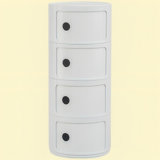 4 Tiers Round Storage Drawers  – Stackable Round Nightstand Drawers