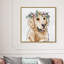 «Floral Crowned Golden Retriever Animals», impression sur toile tendue-67762355-67762359