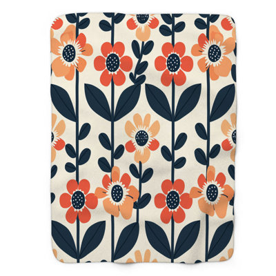 Classic Retro Blooms - 1 pièce Sherpa Premium