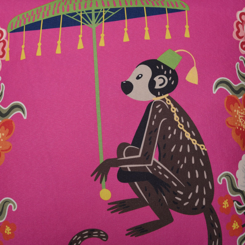 Vibrant Double-Sided Monkey and Cheetah Velvet Pillow