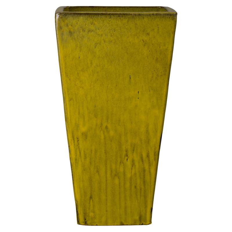 POT À CARREAUX CRISCO TALL, H 31,5 po x l 17 po x P 17 po, Jaune