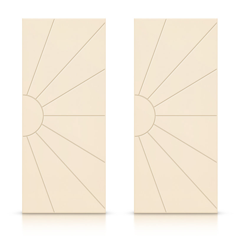 Portes de placard coulissantes à panneaux, Beige, 60 po x 84 po