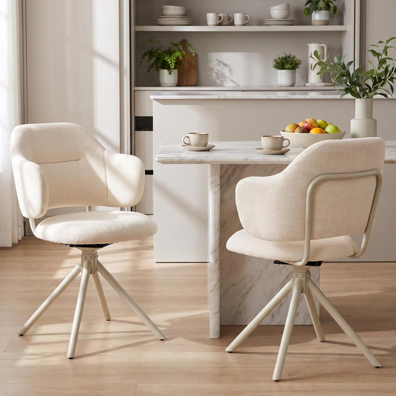 49 cm H Chenille Cantilever Chair, 4, Beige