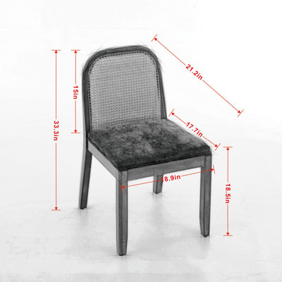 Ensemble de 2 chaises de salle à manger avec siège rembourré