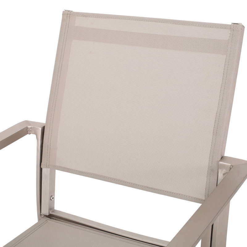 Ensemble repas d'extérieur en aluminium 7 pièces, Beige