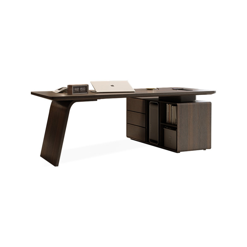 Bureau rectangulaire en bois manufacturé Coffee, H 29,53 po x l 62,99 po x P 27,56 po